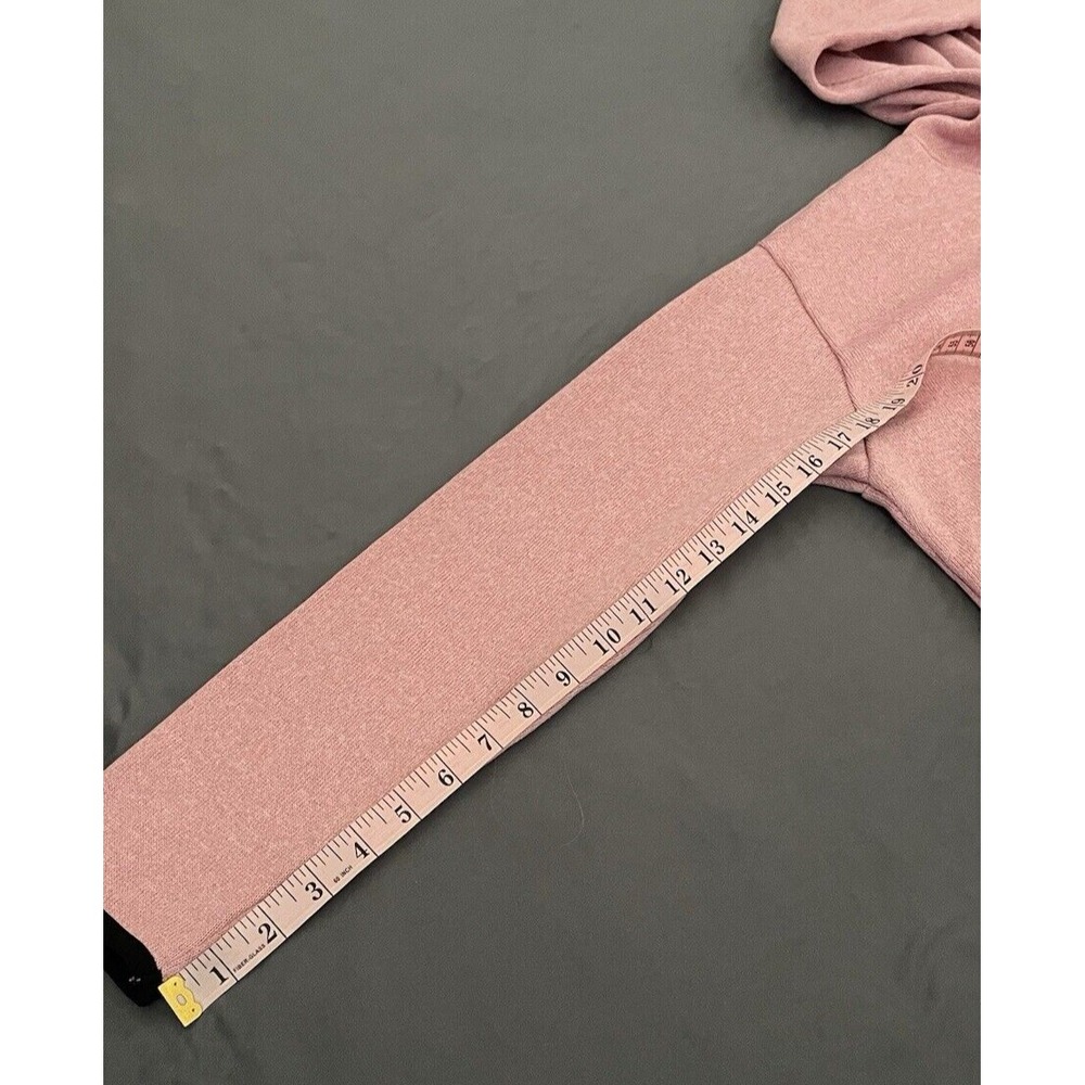 PINK Victoria's Secret Womens Sweatshirt Small Pink Cropped Hoodie Logo Pullover - Picture 8 of 8
